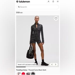 lululemon Define Jacket – Black Camo – Size 8